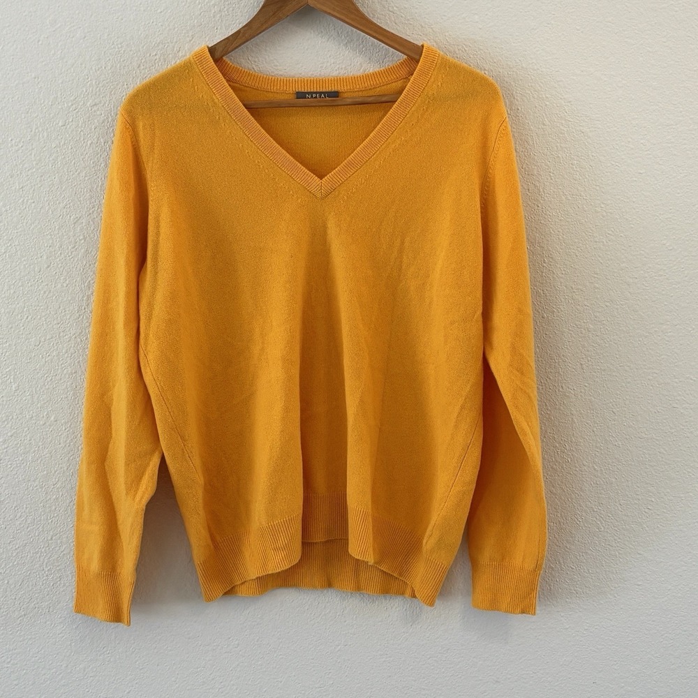 N. Peal‎ Burlington Mongolian Cashmere Sweater Mens Size XL Satsuma Quiet Luxury